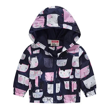 Kids Printed Windbreaker Jacket – Hooded Coat for Boys & Girls (2–6 Years)