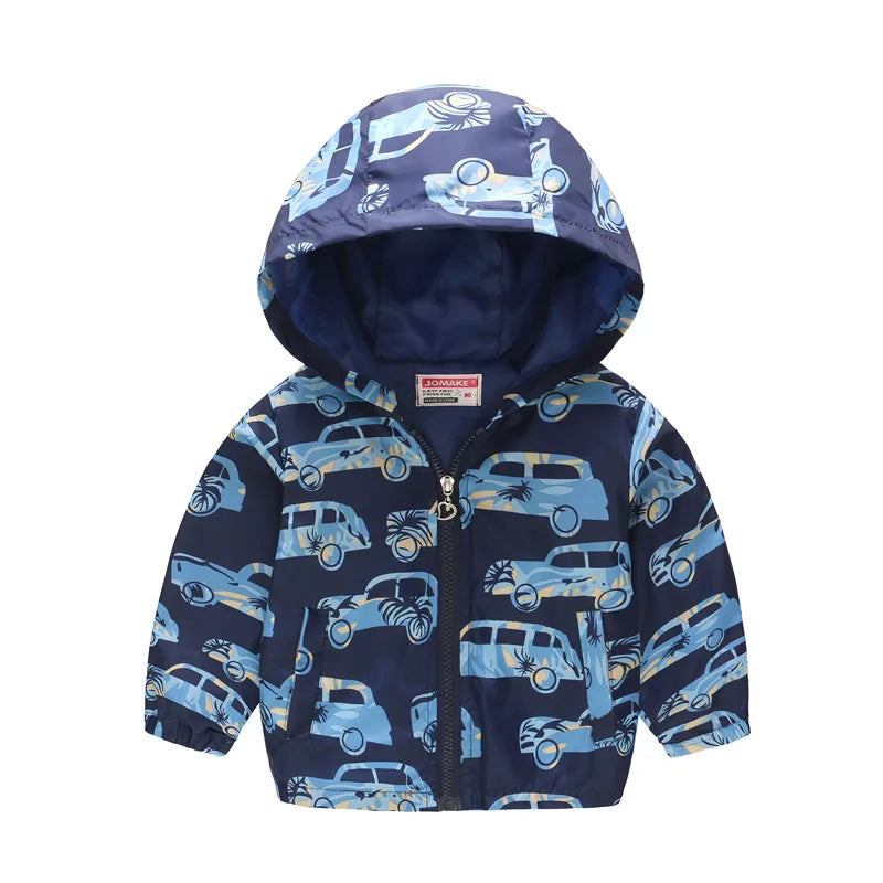 Kids Printed Windbreaker Jacket – Hooded Coat for Boys & Girls (2–6 Years)