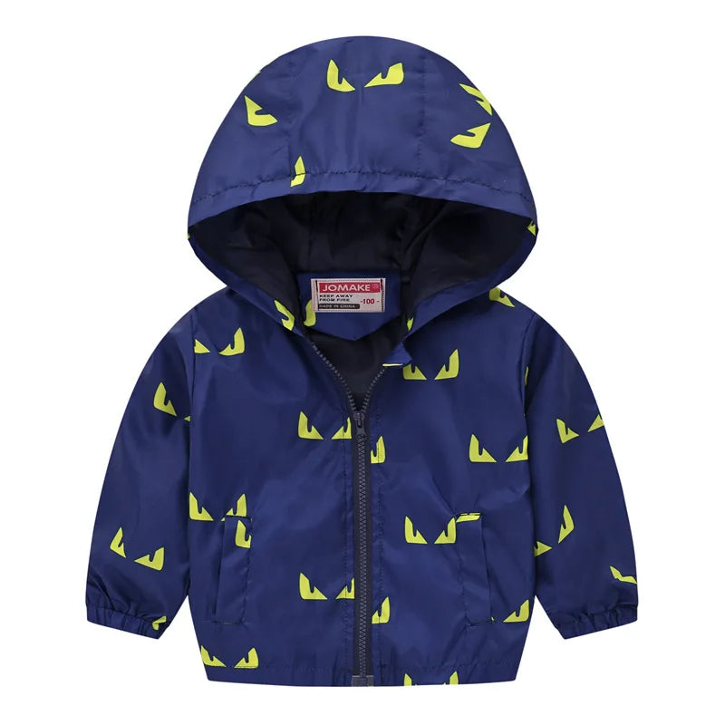 Kids Printed Windbreaker Jacket – Hooded Coat for Boys & Girls (2–6 Years)
