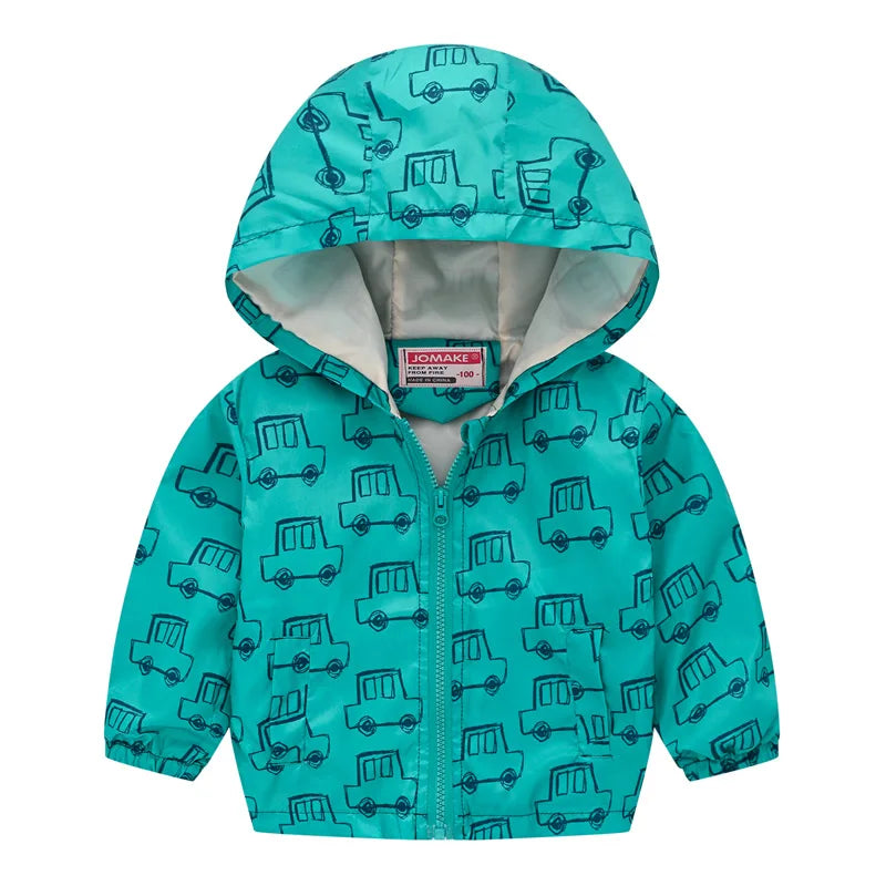 Kids Printed Windbreaker Jacket – Hooded Coat for Boys & Girls (2–6 Years)