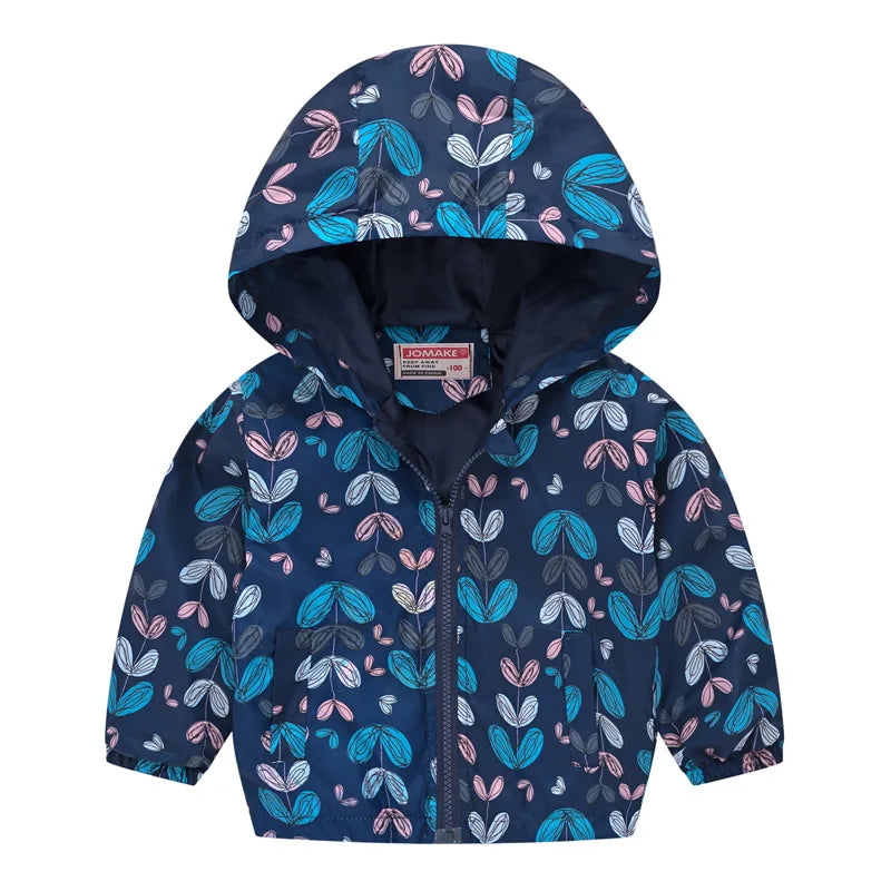 Kids Printed Windbreaker Jacket – Hooded Coat for Boys & Girls (2–6 Years)