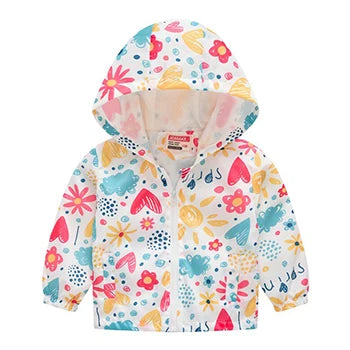 Kids Printed Windbreaker Jacket – Hooded Coat for Boys & Girls (2–6 Years)