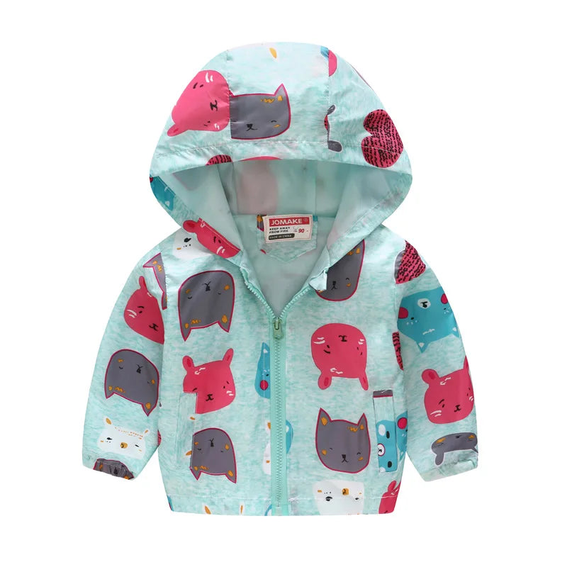 Kids Printed Windbreaker Jacket – Hooded Coat for Boys & Girls (2–6 Years)