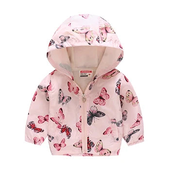 Kids Printed Windbreaker Jacket – Hooded Coat for Boys & Girls (2–6 Years)