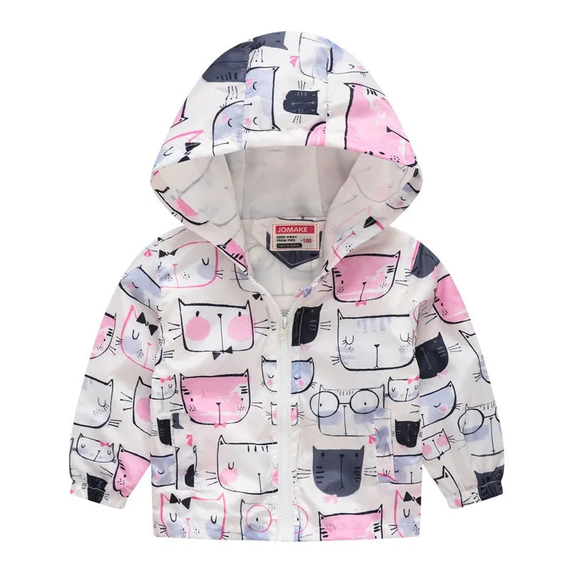 Kids Printed Windbreaker Jacket – Hooded Coat for Boys & Girls (2–6 Years)