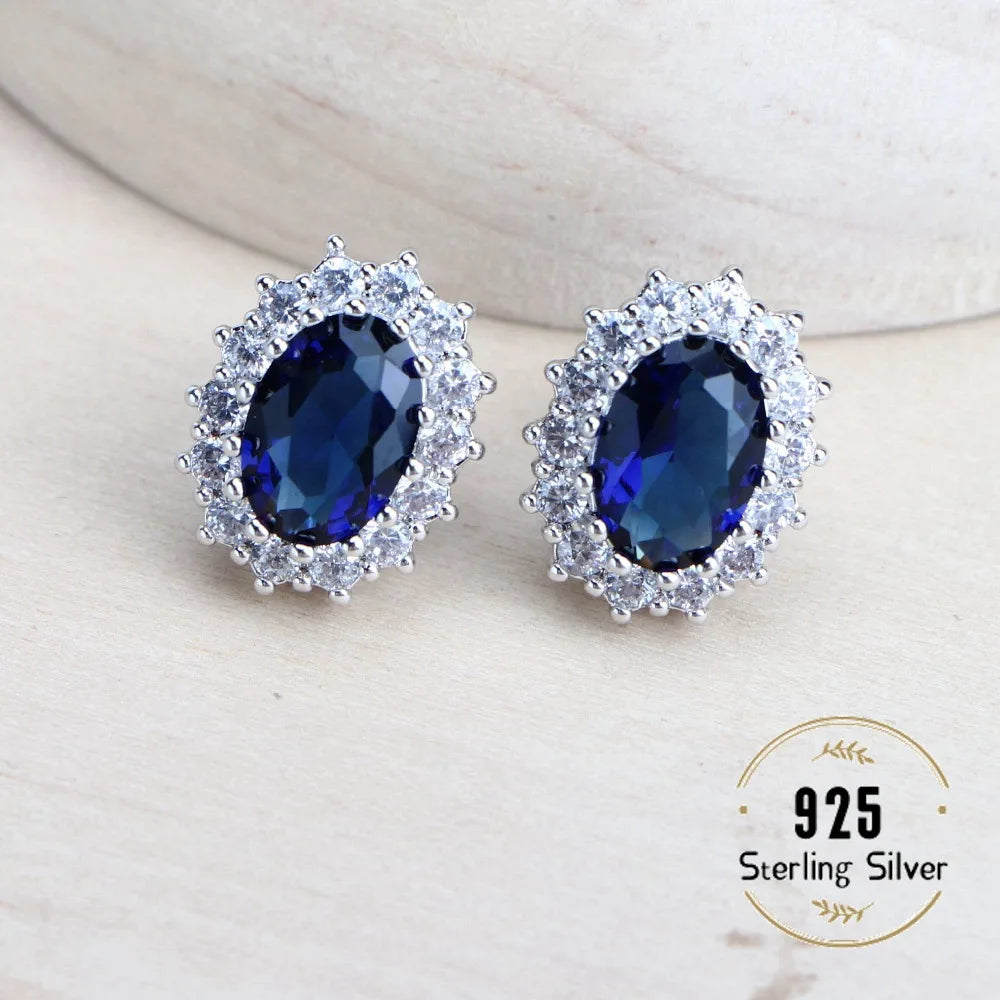 925 Sterling Bridal Jewelry Set – Zirconia Necklace Earrings Ring Bracelet