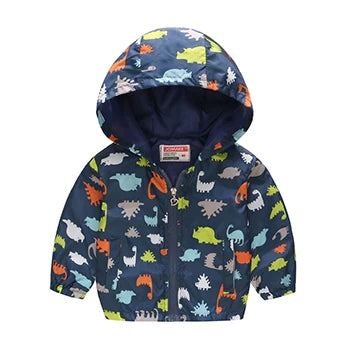 Kids Printed Windbreaker Jacket – Hooded Coat for Boys & Girls (2–6 Years)