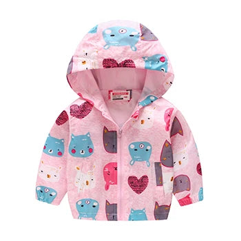 Kids Printed Windbreaker Jacket – Hooded Coat for Boys & Girls (2–6 Years)