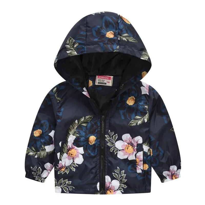 Kids Printed Windbreaker Jacket – Hooded Coat for Boys & Girls (2–6 Years)