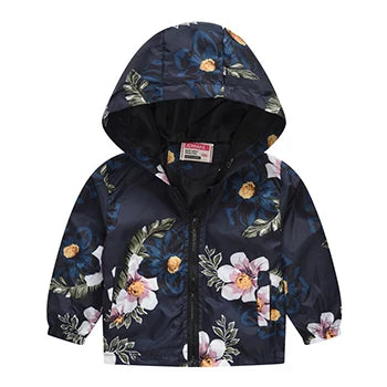 Kids Printed Windbreaker Jacket – Hooded Coat for Boys & Girls (2–6 Years)