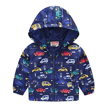 Kids Printed Windbreaker Jacket – Hooded Coat for Boys & Girls (2–6 Years)