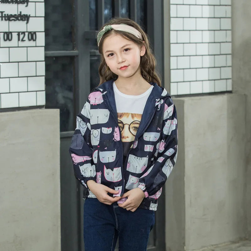 Kids Printed Windbreaker Jacket – Hooded Coat for Boys & Girls (2–6 Years)