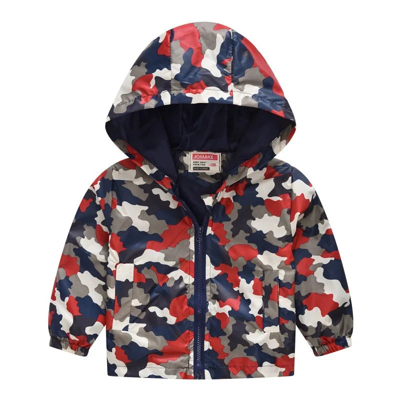 Kids Printed Windbreaker Jacket – Hooded Coat for Boys & Girls (2–6 Years)