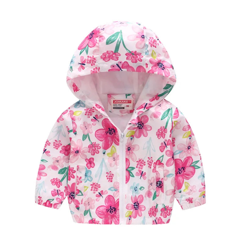 Kids Printed Windbreaker Jacket – Hooded Coat for Boys & Girls (2–6 Years)