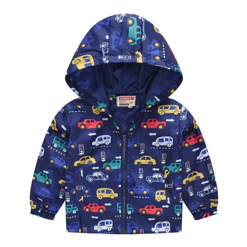 Kids Printed Windbreaker Jacket – Hooded Coat for Boys & Girls (2–6 Years)