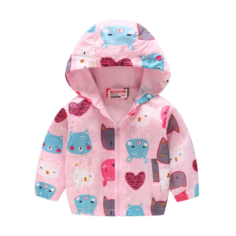 Kids Printed Windbreaker Jacket – Hooded Coat for Boys & Girls (2–6 Years)