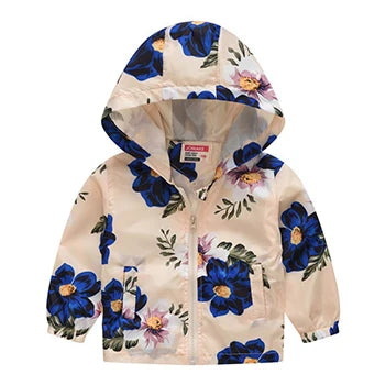 Kids Printed Windbreaker Jacket – Hooded Coat for Boys & Girls (2–6 Years)