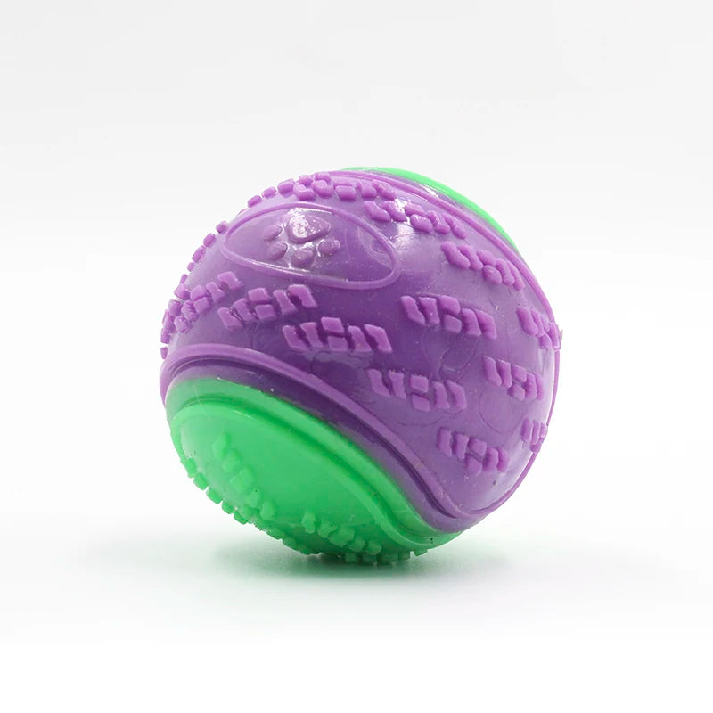 Dog Interactive Squeaky Ball Toy – Soft TPR Teeth Cleaning Chew Toy