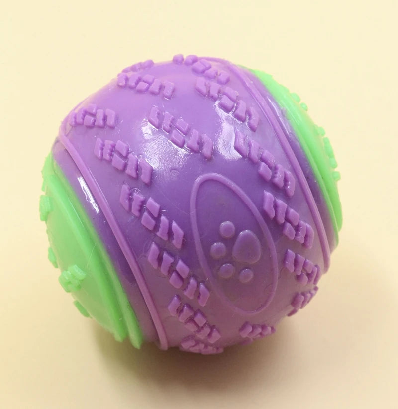 Dog Interactive Squeaky Ball Toy – Soft TPR Teeth Cleaning Chew Toy