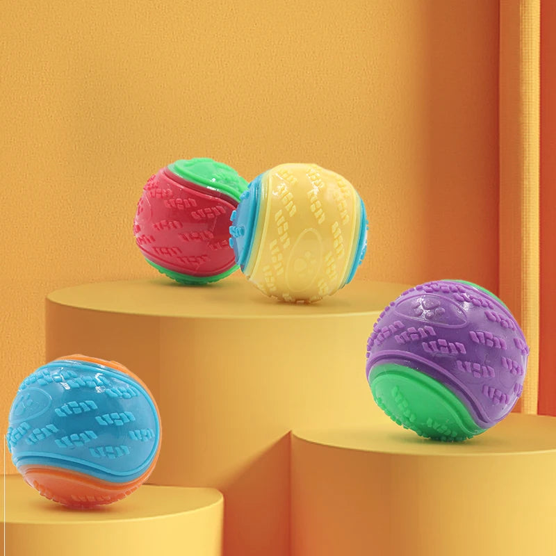 Dog Interactive Squeaky Ball Toy – Soft TPR Teeth Cleaning Chew Toy
