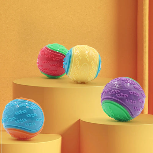 Dog Interactive Squeaky Ball Toy – Soft TPR Teeth Cleaning Chew Toy