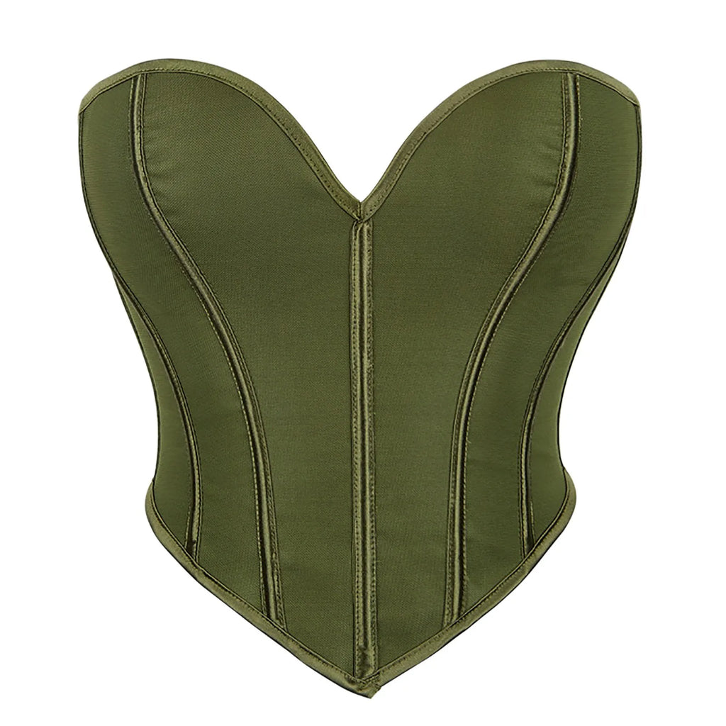 Women's Strapless Bustier Corset Crop Top – Boned Tube Top