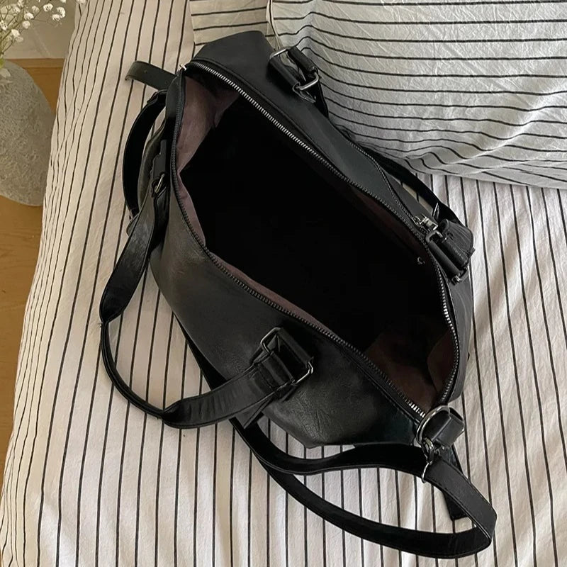 Women's Fashion Tote Bag – Solid Vintage Shoulder & Crossbody Handbag