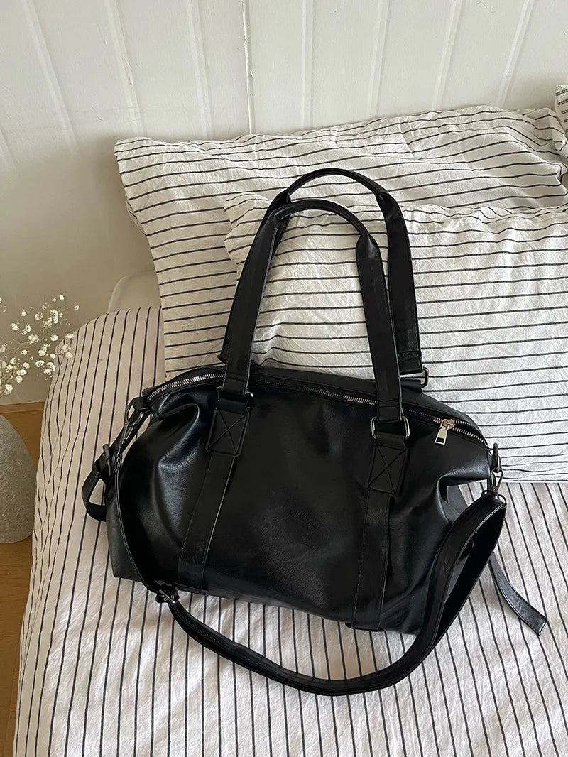 Women's Fashion Tote Bag – Solid Vintage Shoulder & Crossbody Handbag