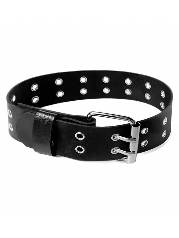 Women's Punk Leather Rivet Collar Necklace