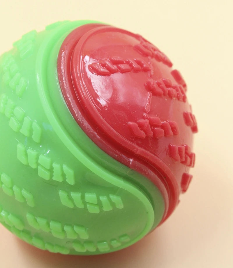 Dog Interactive Squeaky Ball Toy – Soft TPR Teeth Cleaning Chew Toy