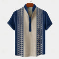 Men's Linen Short Sleeve Shirt – Breathable, Casual Summer Top with Digital Print