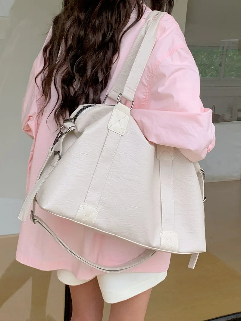 Women's Fashion Tote Bag – Solid Vintage Shoulder & Crossbody Handbag