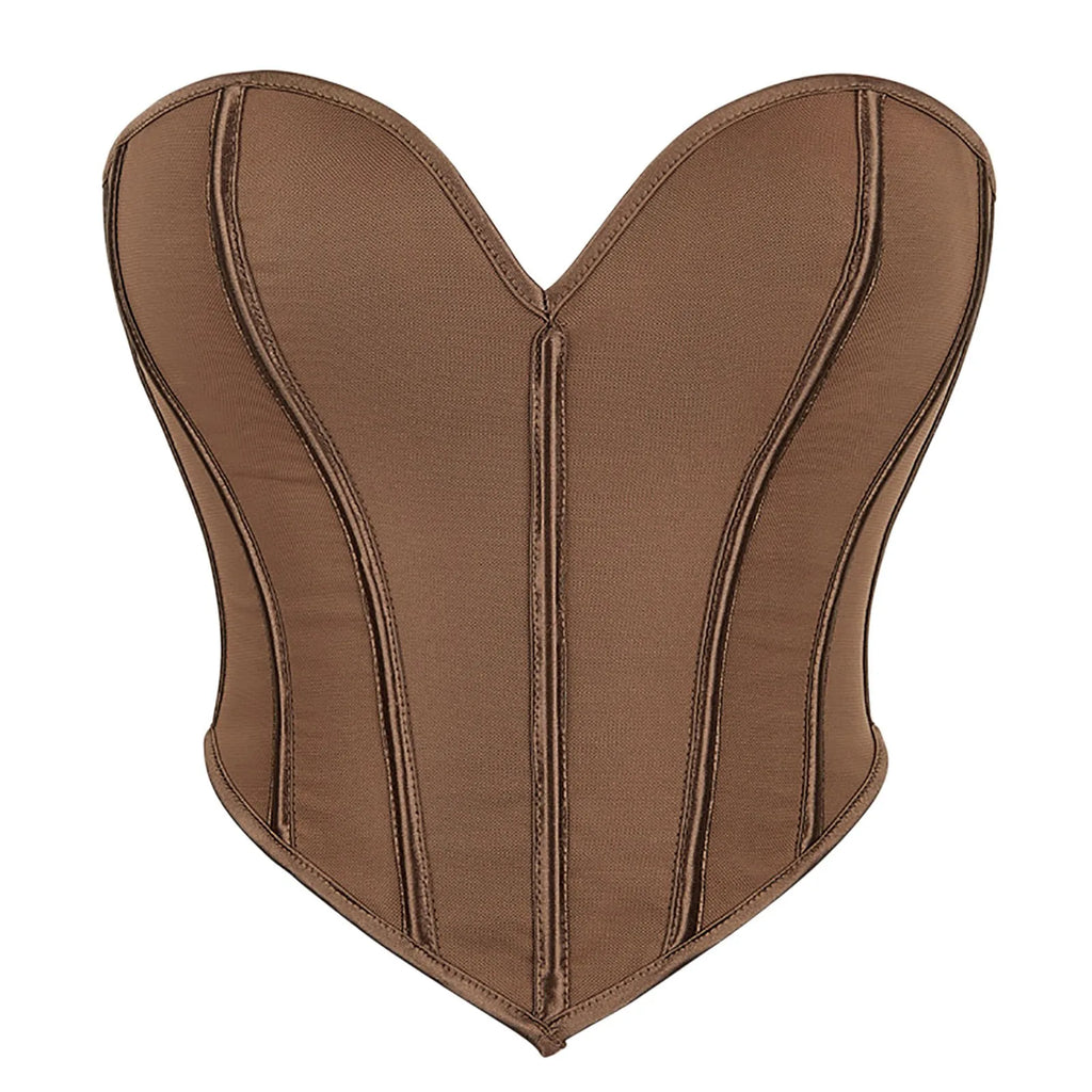 Women's Strapless Bustier Corset Crop Top – Boned Tube Top