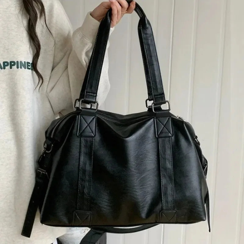 Women's Fashion Tote Bag – Solid Vintage Shoulder & Crossbody Handbag