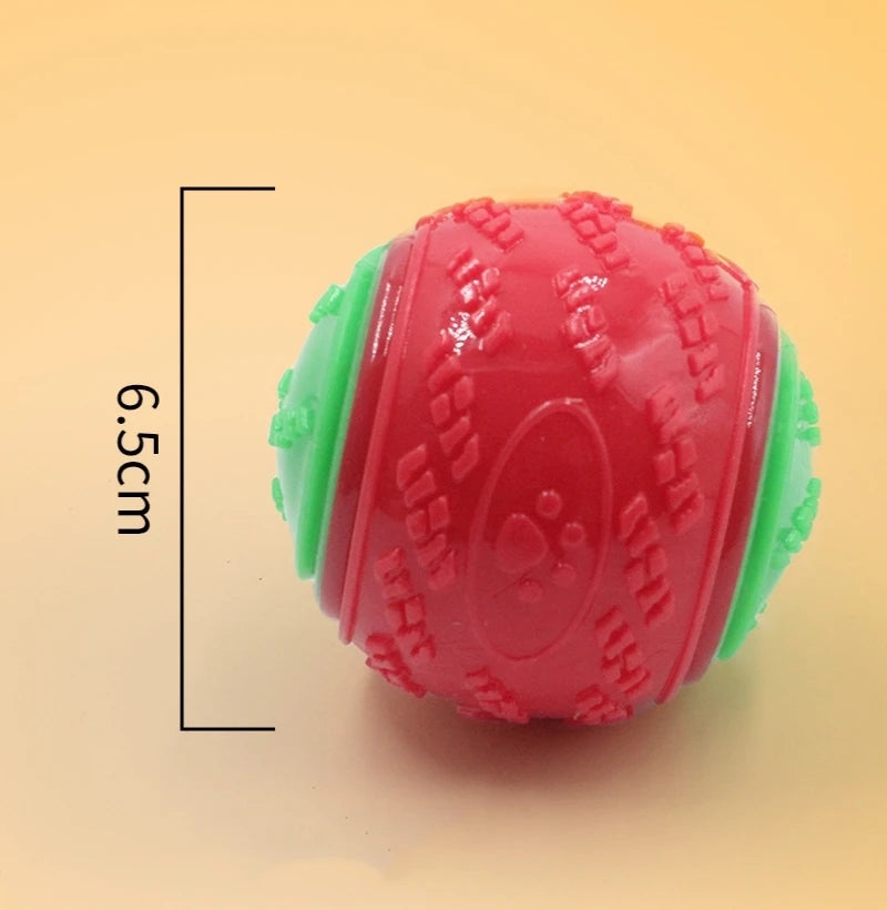 Dog Interactive Squeaky Ball Toy – Soft TPR Teeth Cleaning Chew Toy