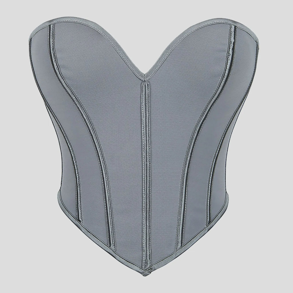 Women's Strapless Bustier Corset Crop Top – Boned Tube Top
