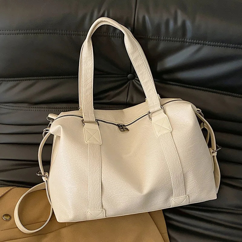Women's Fashion Tote Bag – Solid Vintage Shoulder & Crossbody Handbag