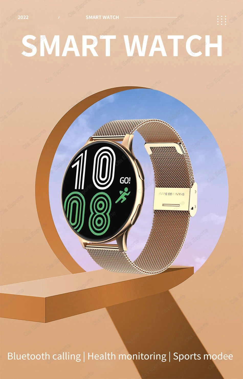 Women's Smartwatch – Health Monitoring, Bluetooth Call & Waterproof Sports Watch