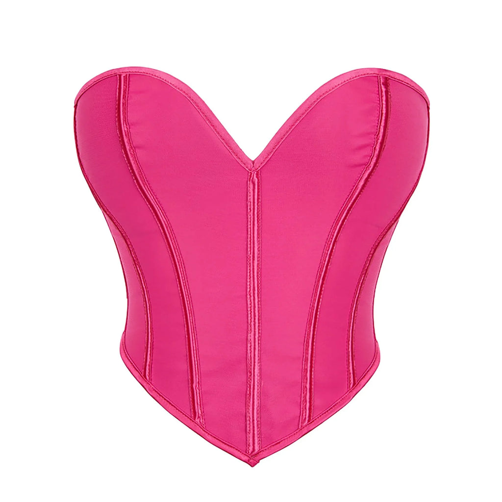 Women's Strapless Bustier Corset Crop Top – Boned Tube Top