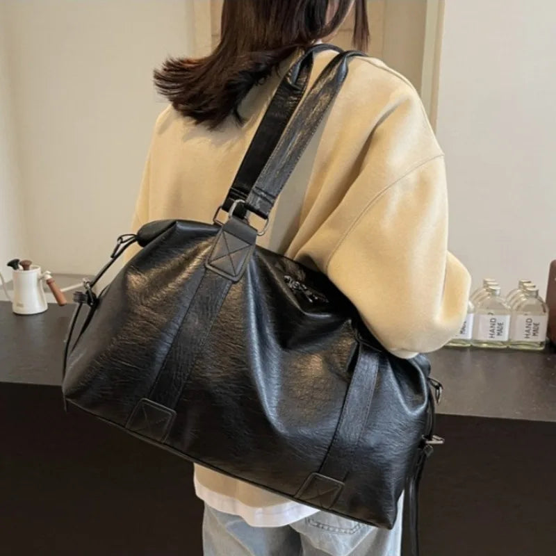 Women's Fashion Tote Bag – Solid Vintage Shoulder & Crossbody Handbag