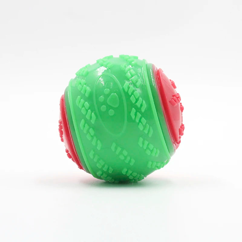 Dog Interactive Squeaky Ball Toy – Soft TPR Teeth Cleaning Chew Toy