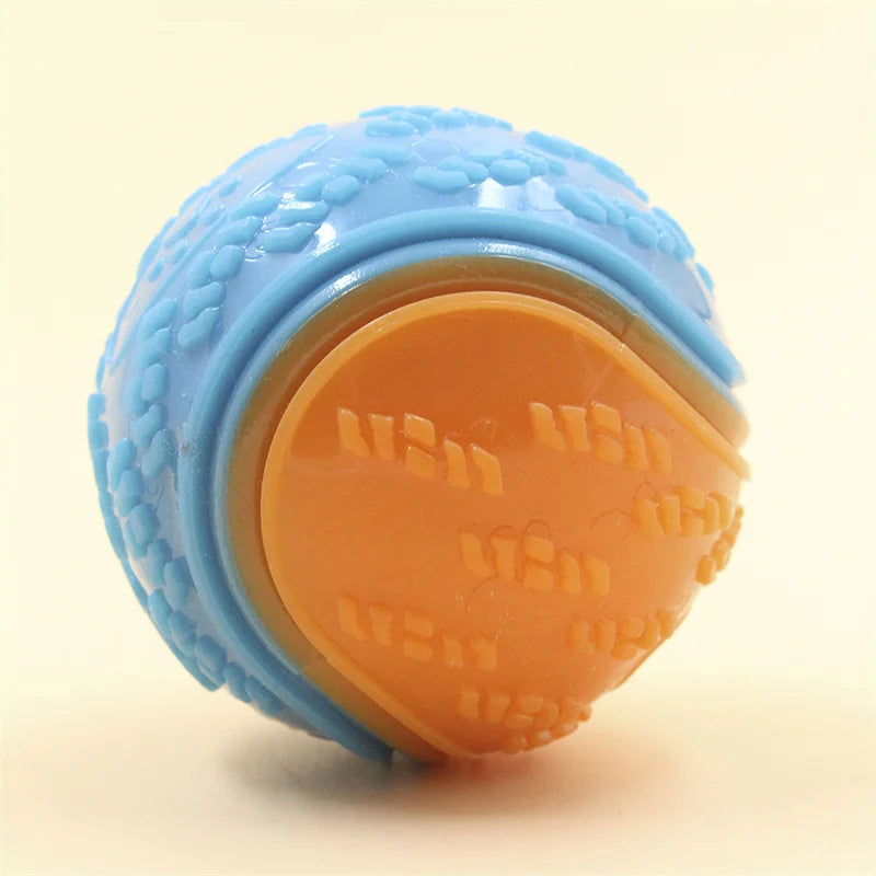 Dog Interactive Squeaky Ball Toy – Soft TPR Teeth Cleaning Chew Toy