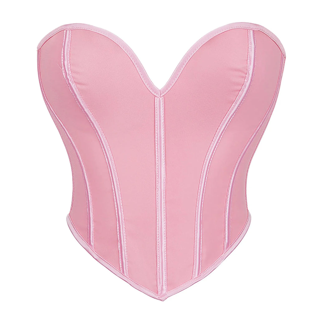 Women's Strapless Bustier Corset Crop Top – Boned Tube Top