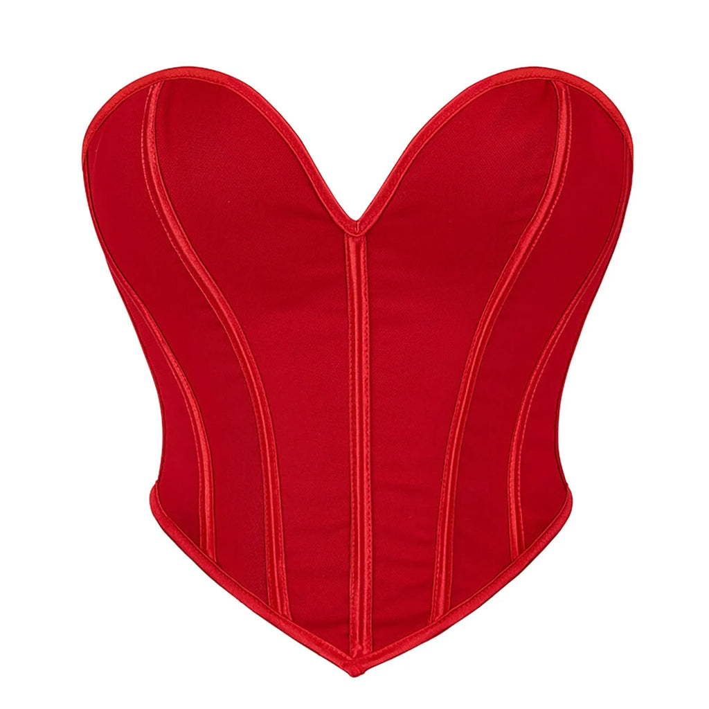 Women's Strapless Bustier Corset Crop Top – Boned Tube Top