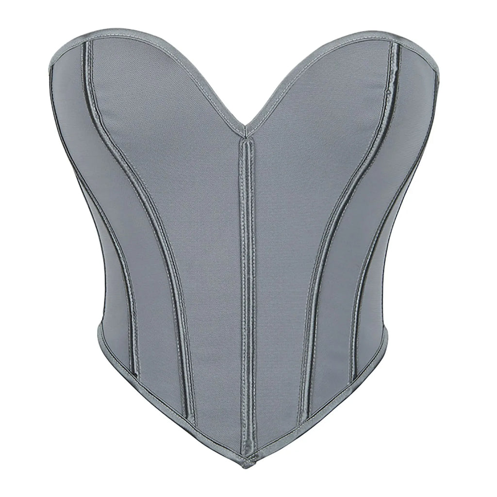 Women's Strapless Bustier Corset Crop Top – Boned Tube Top