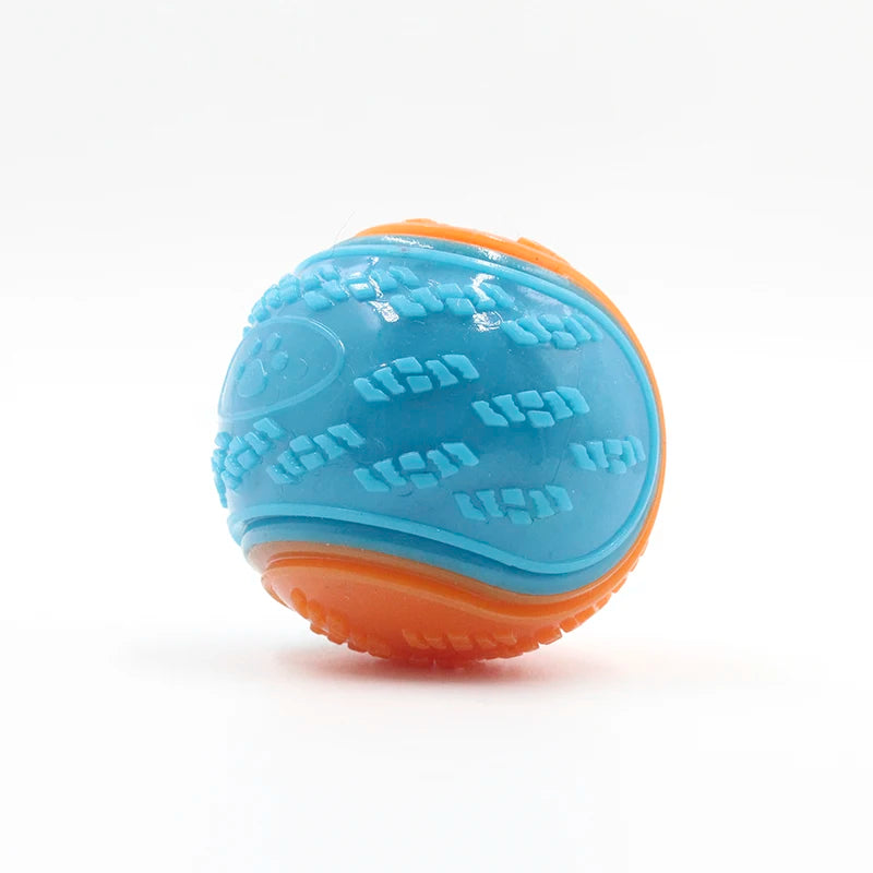 Dog Interactive Squeaky Ball Toy – Soft TPR Teeth Cleaning Chew Toy