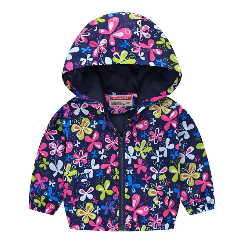 Kids Printed Windbreaker Jacket – Hooded Coat for Boys & Girls (2–6 Years)