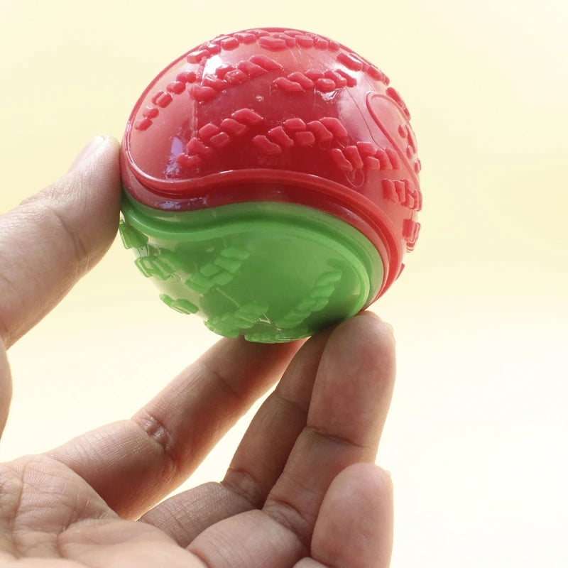 Dog Interactive Squeaky Ball Toy – Soft TPR Teeth Cleaning Chew Toy